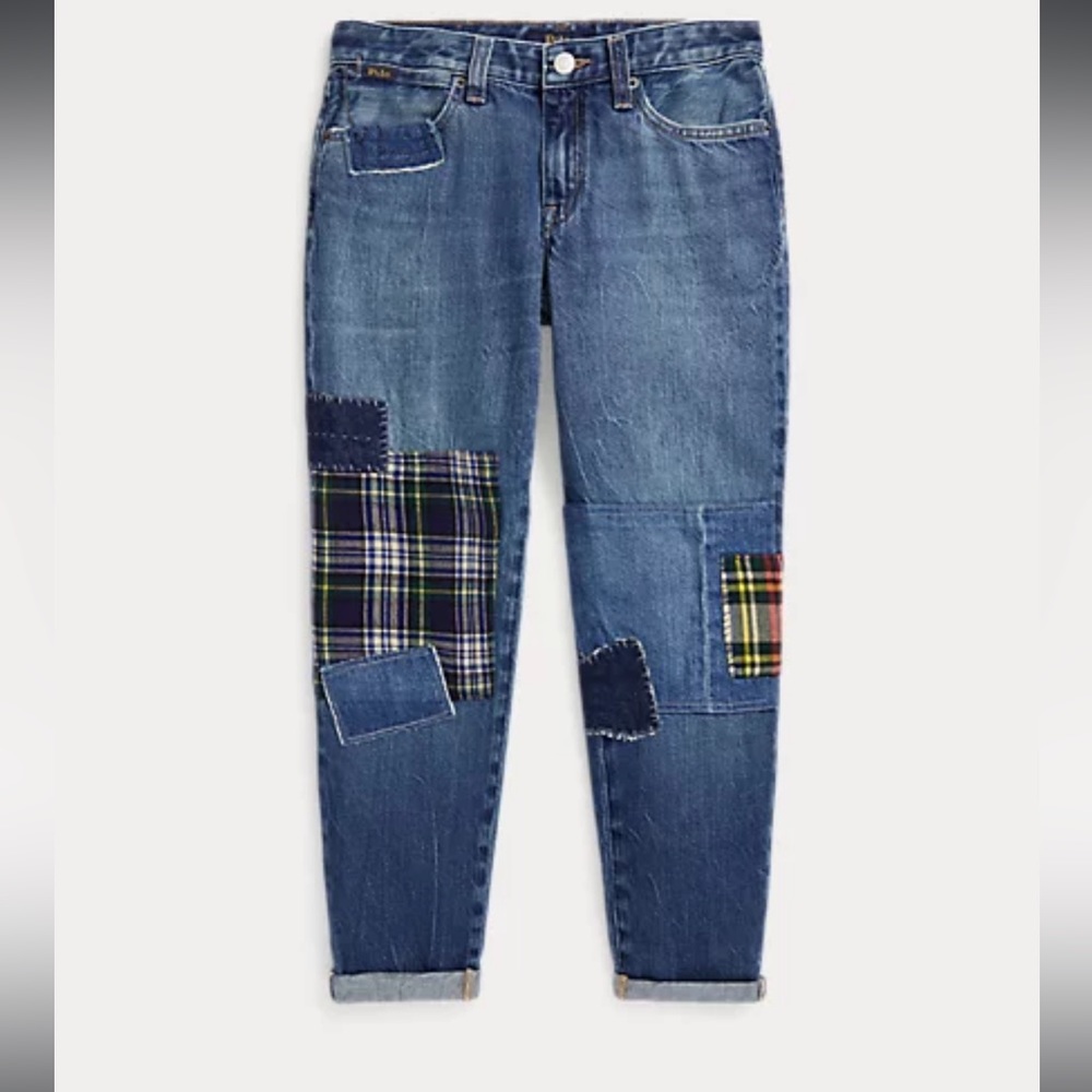 Polo Ralph Lauren NWT Patchwork Astor Slim Boyfriend Jean